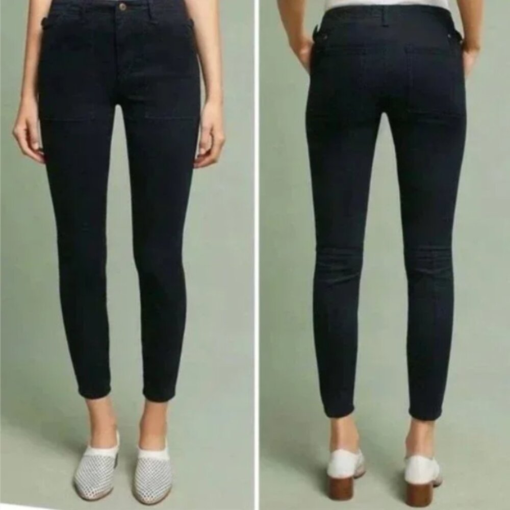 Anthropologie Hei Hei navy blue slim utility cargo pants 29